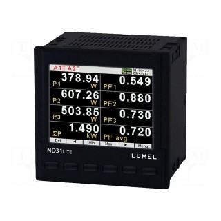 Meter: network parameters | digital,mounting | LCD TFT 3,5" | 1A,5A