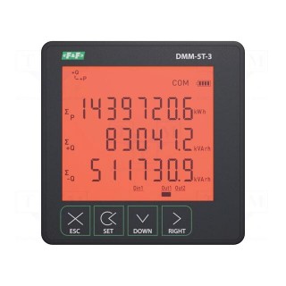 Meter: network parameters | on panel | digital,mounting | LCD | 0.5%