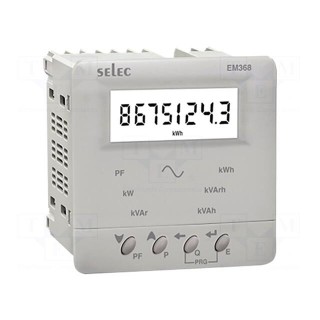 Counter | digital,mounting | on panel | three-phase | LCD | Iin: 5A
