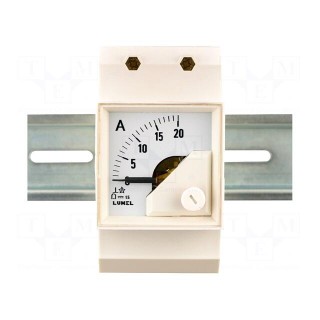 Ammeter | for DIN rail mounting | I AC: 0÷5A | True RMS | Class: 1.5