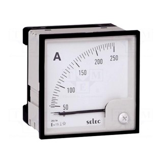 Ammeter | on panel | Class: 1.5 | 50÷60Hz | Features: 90° | 72x72x68mm