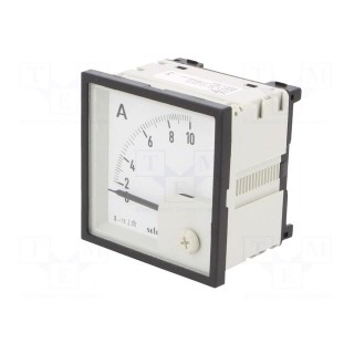 Ammeter | on panel | I AC: 0÷10A | Class: 1.5 | 50÷60Hz | Features: 90°