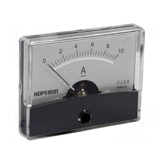 Ammeter | on panel | I DC: 0÷10A | Class: 2.5 | 60x47mm