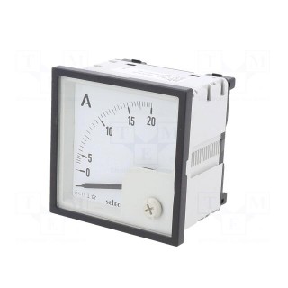 Ammeter | on panel | I AC: 0÷20A | Class: 1.5 | 50÷60Hz | Features: 90°