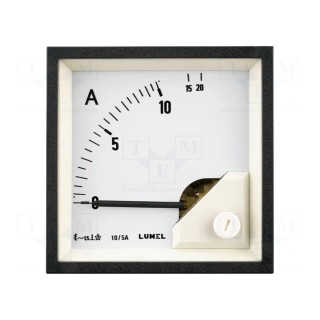 Ammeter | on panel | I AC: 0÷10A | True RMS | Class: 1.5 | 40÷72Hz | 600V
