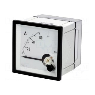Ammeter | on panel | I AC: 0÷60A,120A | True RMS | Class: 1.5 | 45÷65Hz