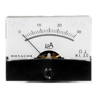 Ammeter | on panel | I DC: 0÷30uA | Class: 2 | Int.resist: 6.5kΩ