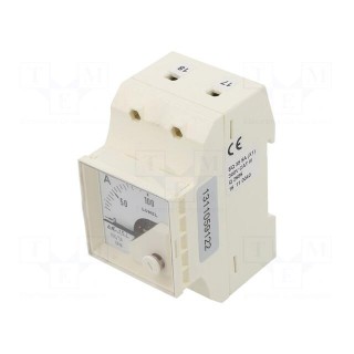 Ammeter | for DIN rail mounting | I AC: 0÷100A | True RMS | Class: 1.5