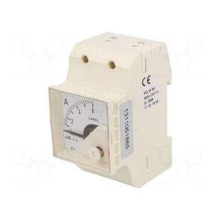 Ammeter | for DIN rail mounting | I AC: 0÷6A | True RMS | Class: 1.5