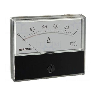 Ammeter | on panel | I DC: 1A | Class: 2.5 | 70x60mm