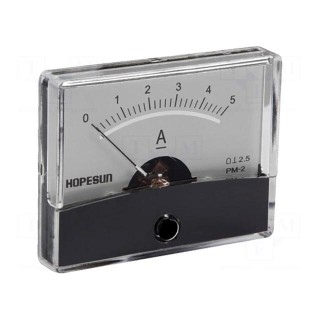 Ammeter | on panel | I DC: 0÷5A | Class: 2.5 | 60x47mm