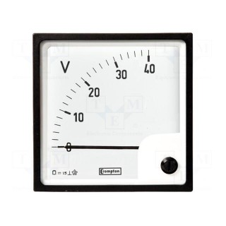Voltmeter | analogue | on panel | VDC: 0÷30V | Class: 1,5 | 48x48mm