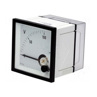 Voltmeter | analogue | on panel | VAC: 0÷100V | Class: 1,5 | True RMS