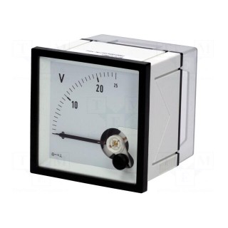 Voltmeter | on panel | 0÷25V | Class: 1.5 | 72x72x58.5mm | DQN