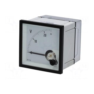 Voltmeter | on panel | 0÷25V | Class: 1.5 | 72x72x58.5mm | DQN