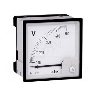 Voltmeter | analogue | on panel | VAC: 0÷300V | Class: 1,5 | 50÷60Hz