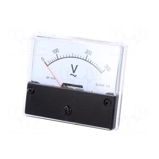 Voltmeter | on panel | 0÷300V | Class: 2.5 | Int.resist: 16kΩ | Ø52mm