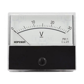Voltmeter | on panel | 0÷30V | Class: 2.5 | 70x60mm