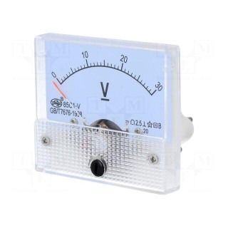 Voltmeter | on panel | 0÷30V | Class: 2.5 | Int.resist: 15kΩ | Ø50mm