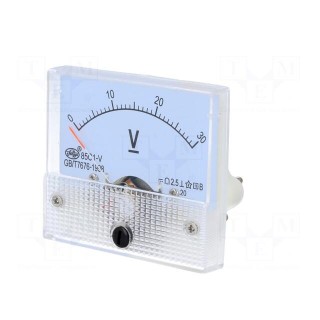 Voltmeter | analogue | on panel | VDC: 0÷30V | Class: 2,5 | Ø50mm | 65g