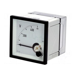 Voltmeter | analogue | on panel | VAC: 0÷500V | Class: 1,5 | True RMS