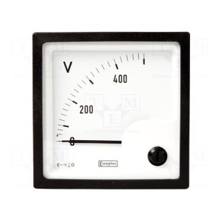 Voltmeter | on panel | VAC: 0÷600V | Class: 1.5 | True RMS | 50÷60Hz