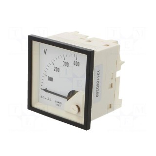 Voltmeter | on panel | VDC: 0÷400V | Class: 1.5 | Umax: 600V | 72x72mm