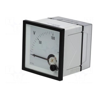 Voltmeter | analogue | on panel | VAC: 0÷100V | Class: 1,5 | True RMS