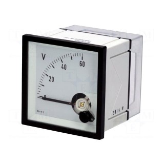 Voltmeter | on panel | 0÷60V | Class: 1.5 | True RMS | 45÷65Hz | EQN