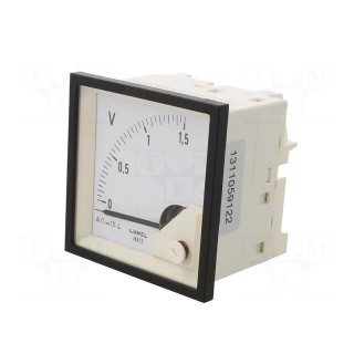Voltmeter | on panel | VDC: 0÷1.5V | Class: 1.5 | Umax: 600V | 72x72mm