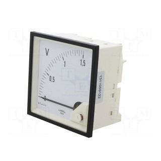 Voltmeter | on panel | VDC: 0÷1.5V | Class: 1.5 | Umax: 600V | 96x96mm
