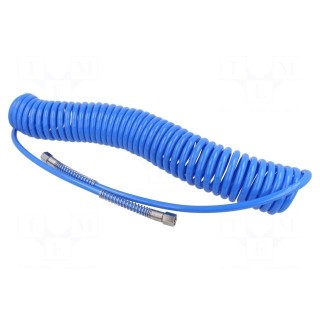 Compressed air hose | coiled | Connection: 1/4" | L: 9m | Øint: 6.5mm
