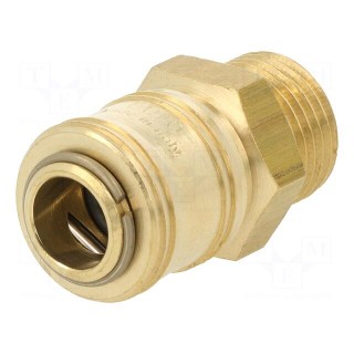 Quick connection coupling EURO | brass | Ext.thread: 1/2"