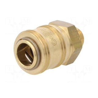 Quick connection coupling EURO | brass | Ext.thread: 1/4"