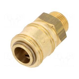 Quick connection coupling EURO | brass | Ext.thread: 3/8"