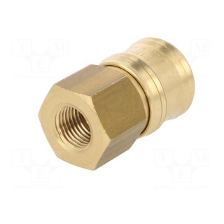 Quick connection coupling EURO | Mat: brass | Int.thread: 1/4"
