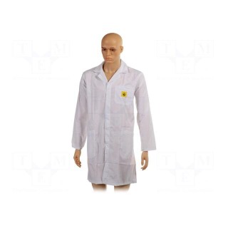 Coat | ESD | L (unisex) | cotton,polyester,carbon fiber | white