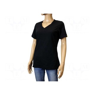 T-shirt | ESD | women's,S | cotton,polyester,carbon fiber | black