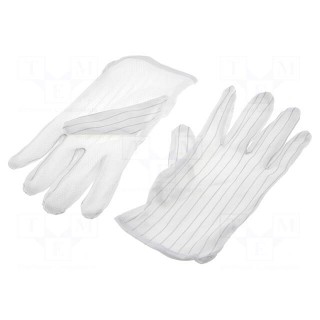 Protective gloves | ESD | L | polyester fabric | <1GΩ
