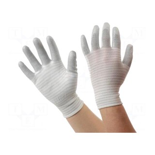 Protective gloves | ESD | M | polyamide,polyurethane,carbon fiber