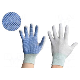 Protective gloves | ESD | S | polyamide,PVC,carbon fiber