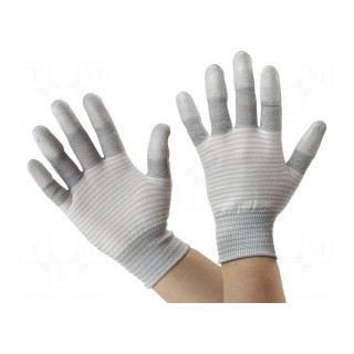 Protective gloves | ESD | M | polyamide,polyurethane,carbon fiber