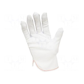 Protective gloves | ESD | S | polyester,PVC,carbon fiber | white