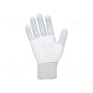 Protective gloves | ESD | S | Features: dissipative | white-gray