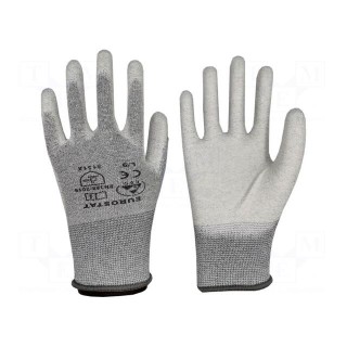 Protective gloves | ESD | XXL | grey | <10MΩ