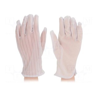 Protective gloves | ESD | L | 10set | polyester,conductive fibers