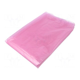 Waste bag | ESD | 28um | 180l | 10pcs | polyetylene | pink