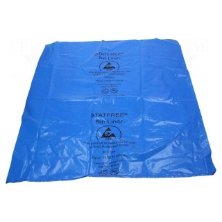 Waste bag | ESD | L: 740mm | W: 660mm | Thk: 38um | 50l | 100pcs | blue
