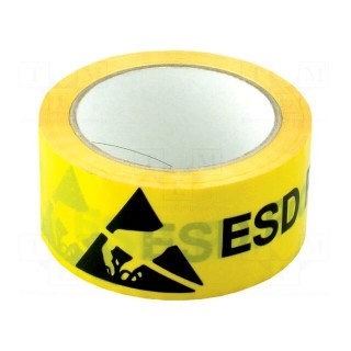 Awareness tape | ESD | L: 33m | W: 50mm | Thk: 95um | PVC