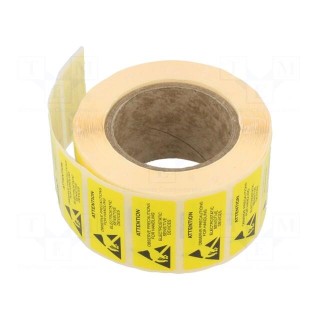 Self-adhesive label | ESD | 16x40mm | 1000pcs | yellow